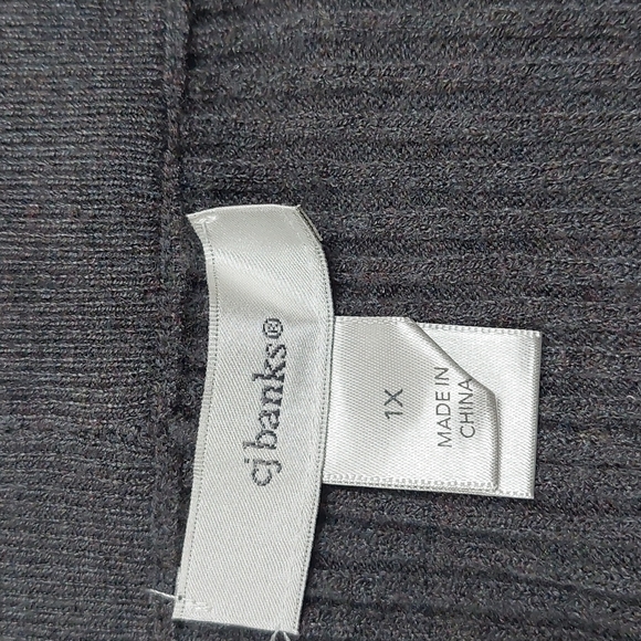 CJ Banks Womens 1X Soft Ribbed Gray Drawstring Leisure Pants with Pockets - Picture 6 of 7